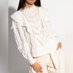 ISABEL MARANT ETOILE Reign Cotton Top in white size 36/S
